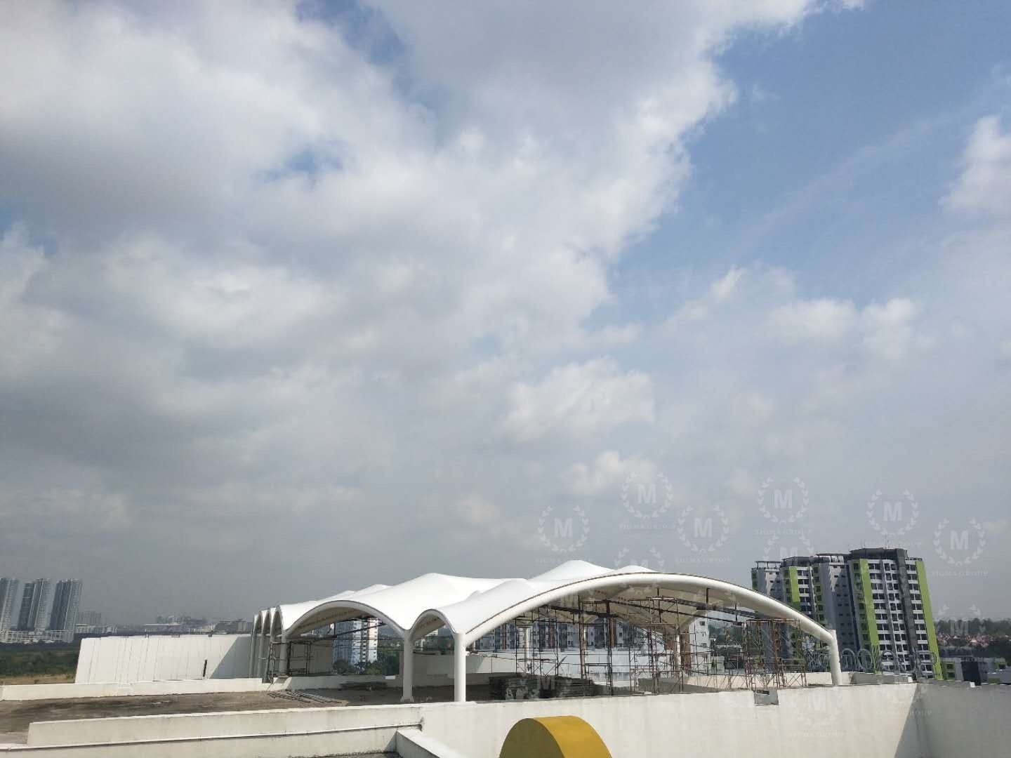 roof canopy,tensile membrane structure,tent canopy,steel structure